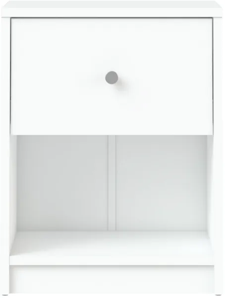 TVILUM May nattduksbord - vitt trä, med 1 låda och 1 fack